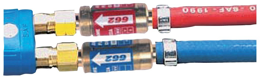Anti-retour pare-flamme SECURTOP 662 gaz combustible pour chalumeaux entrée tuyau diamètre 6 - 10 mm sortie M16x150 LF SAF-FRO W000290907