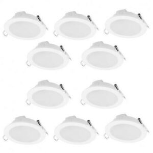 Kit 10 spots à encastrer fixe Lea module led IP65, 4000K ARIC rond blanc