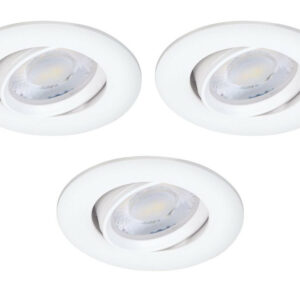 Lot de 3 spots encastrés Iris LED orientables, CCT, dimmable, 550 lumens rond bl