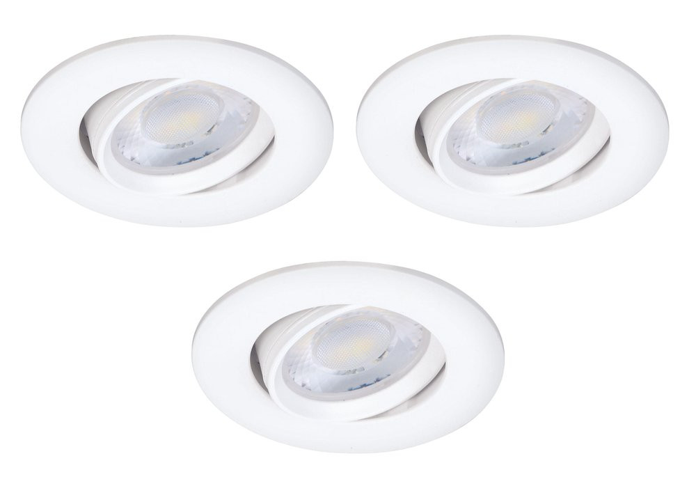 Lot de 3 spots encastrés Iris LED orientables, CCT, dimmable, 550 lumens rond bl