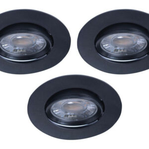 Lot de 3 spots encastrés Iris led orientables, CCT, dimmable, 550 lumens rond no