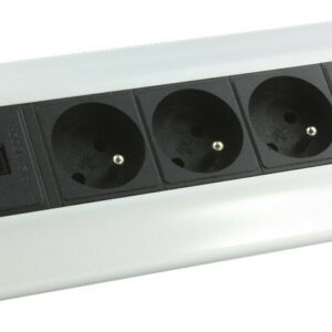 Bloc prise d'angle 3 Prises + 2 ports USB