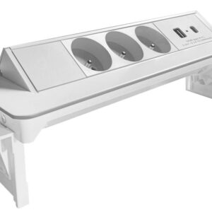 Bloc prises pivotant 3 Prises + ports 1 USB - 1 USB C - Blanc