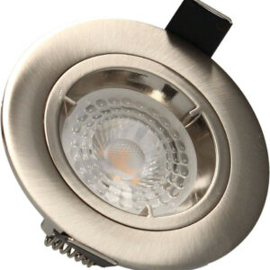 Lot 3 Spots acier encastrables Fixes SAPHYR GU10 5W 380lm Blanc Neutre