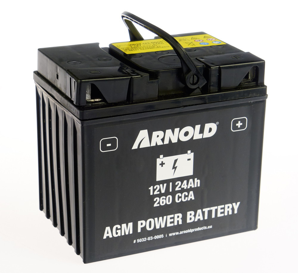 Batterie AZ105/AGM 12-24 pour tracteur tondeuse, + terminal droite