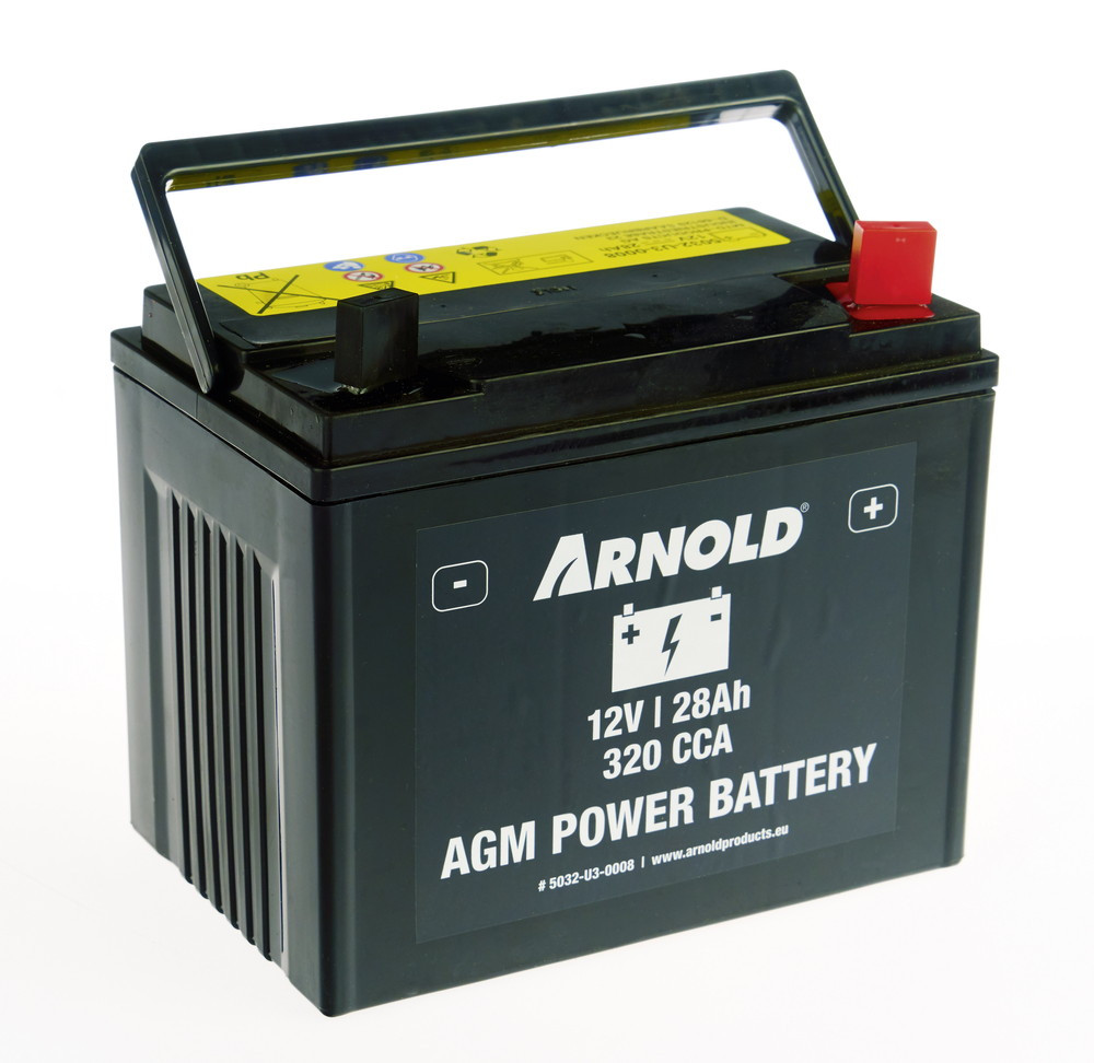 Batterie AZ108/AGM U1R-320 SLA pour tracteur tondeuse, + terminal droite