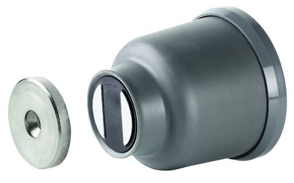 Arrêtoir de porte fixation au mur 30 kg D22 gris CF30.1W ARELEC 565001