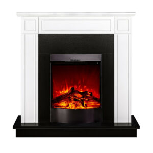 Cheminée électrique - Adam & Corsica blanc - 1500 W - décorative & chauffante