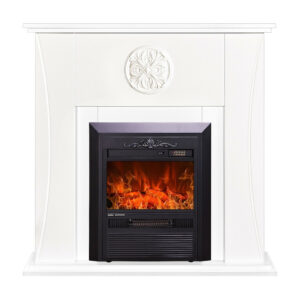 Cheminée électrique - Benedict & Cristina - 2000 W - Flamme LED - Blanc