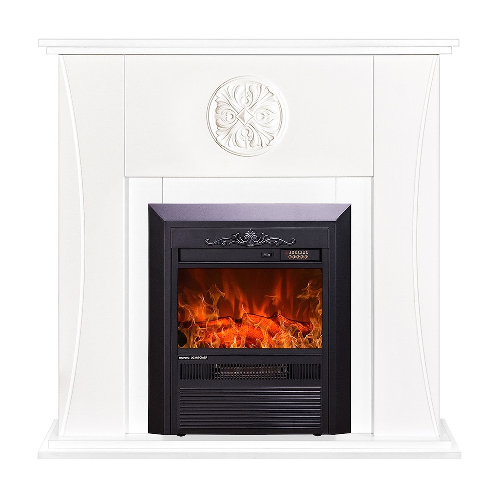Cheminée électrique - Benedict & Cristina - 2000 W - Flamme LED - Blanc