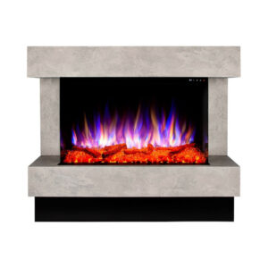 Cheminée électrique - Glow & Haiti 33 - 1500 W - Multicolore - Gris foncé