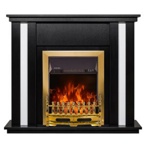 Cheminée électrique - Gustavo & Galileo Gold - 2000 W - Effet flamme & chauffage