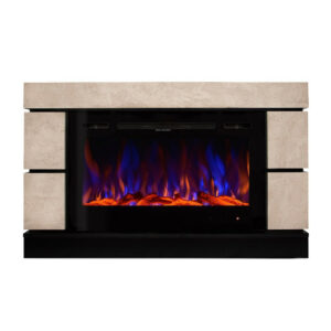 Cheminée électrique - Harmony & Adeli - 1500 W - Flamme multicolore - Bușteni & cristaux