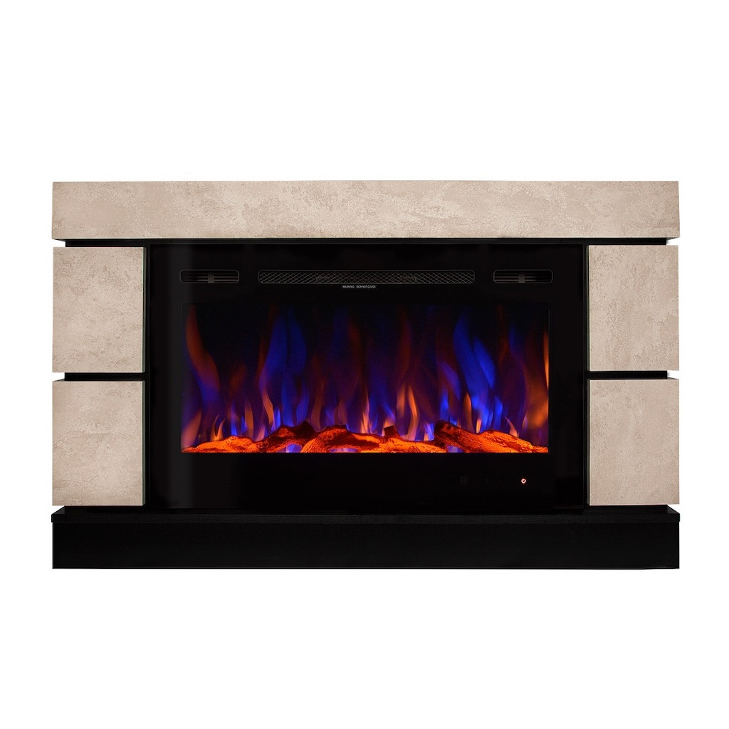 Cheminée électrique - Harmony & Adeli - 1500 W - Flamme multicolore - Bușteni & cristaux