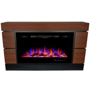 Cheminée électrique - Harmony & Adeli - 1500W - Flamme LED 3 couleurs - Wenge