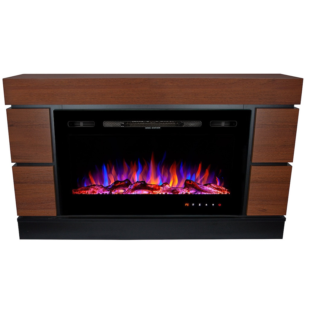 Cheminée électrique - Harmony & Adeli - 1500W - Flamme LED 3 couleurs - Wenge