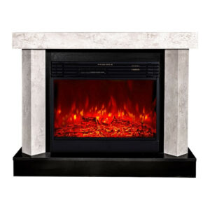 Cheminée électrique - Palermo & Mirabella - 1950W - Effet sonore - Design moderne blanc