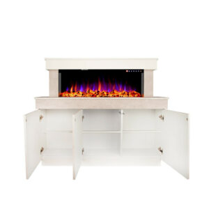 Cheminée électrique - Stefania & Dalas - 1500W - Blanc