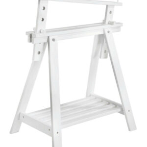 Tréteau pin architecte blanc, H.70 x l.70 cm