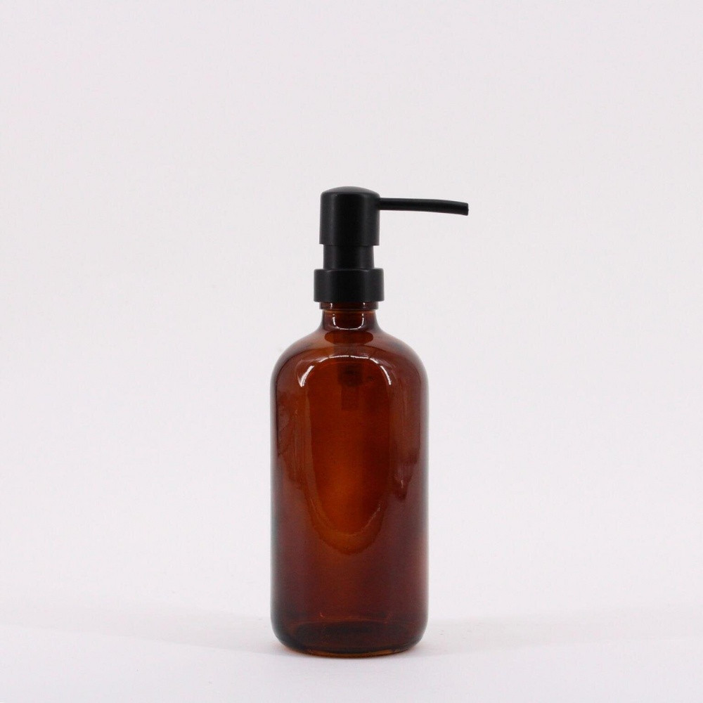 Distributeur de savon en verre Ambre, marron
