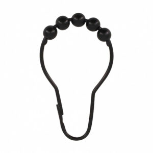 Lot de 12 anneaux de douche L. 7.5 cm, SENSEA noir