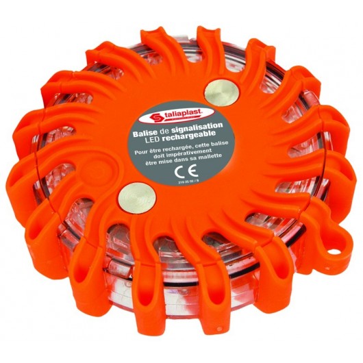 Balise de signalisation à LEDS rechargeable et magnétique 1 unité TALIAPLAST 500206