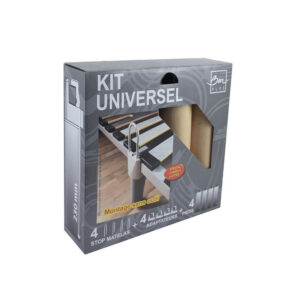 Lot de 4 pieds de lit universels hêtre verni à fixer sur cadre Bar Plus, ?6 x H.
