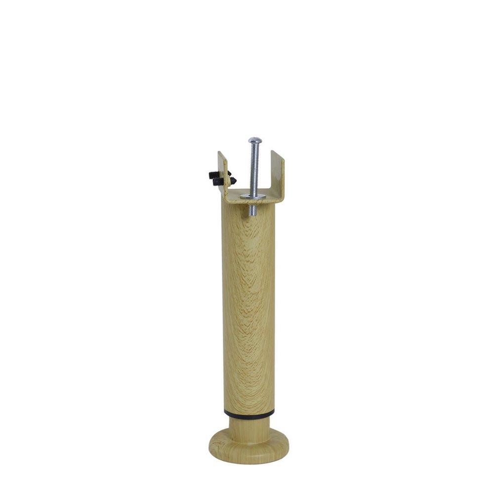 Pied de lit réglable rond BAR PLUS acier finition bois Ht. max 30 x Diam. 5.8 cm