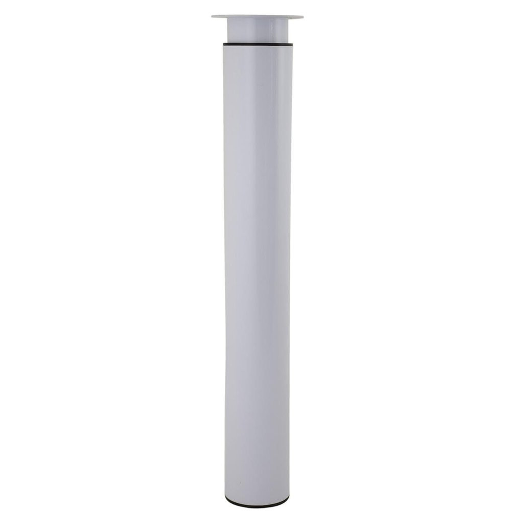 Pied table h705/1300xd102mm acier blanc