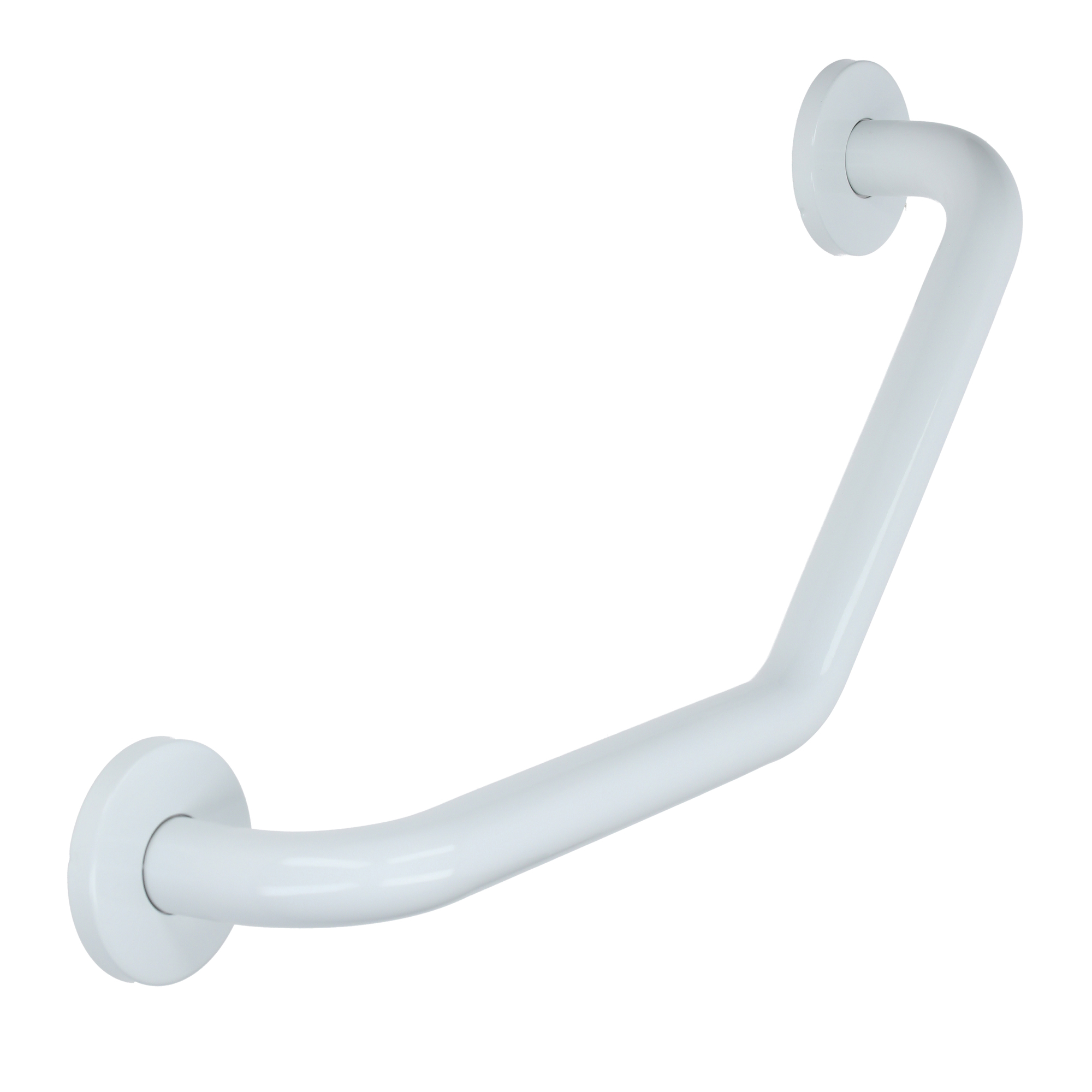 Barre d'appui en acier inoxydable recouvert d'epoxy coudée 135° 265 x 265 mm 2 zones de fixation GARIS B-INOX-BR50