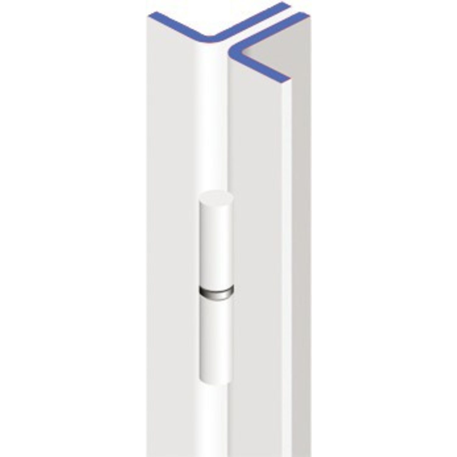 Barre de pivot 30 x 30 mm cornière droite finition époxy blanc HERACLES BLI-BPI10003