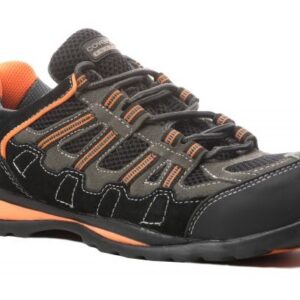 Baskets de sécurité basse HELVITE S1P SRA HRO en cuir velours noir/orange P41 COVERGUARD 9HEVL.41