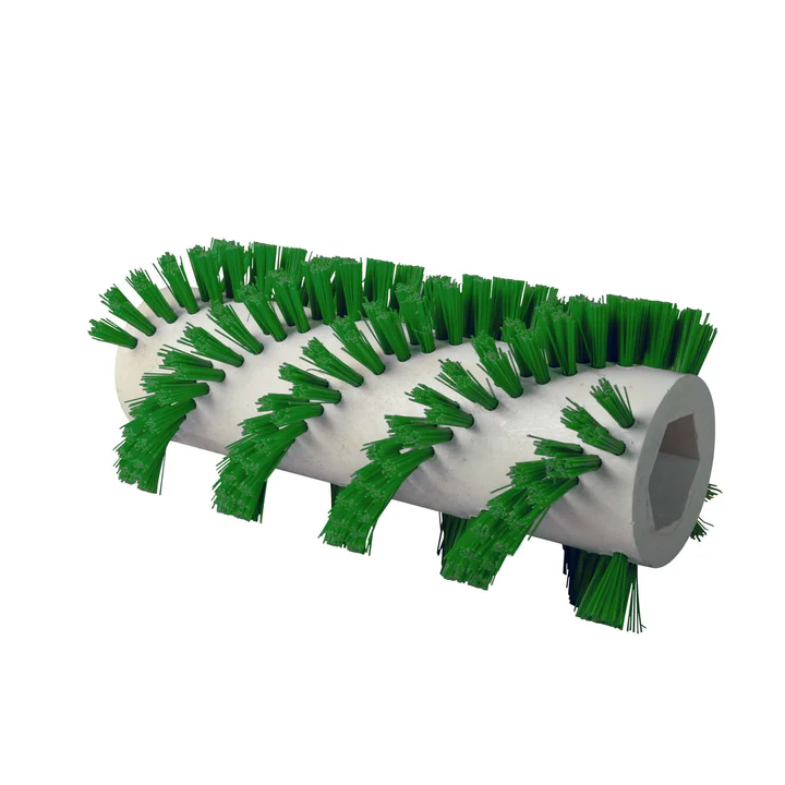 Brosse spirale nylon verte - - nettoyage terrasse et gazon synthétique