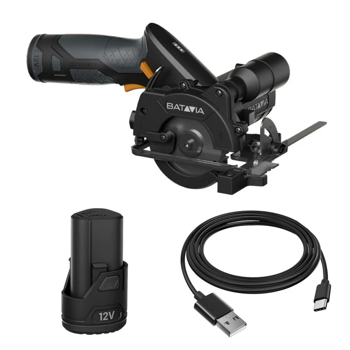 Scie circulaire sans fil - Fixxpack 12V 85 mm (avec batterie 2Ah et câble) - usage jardin et maison