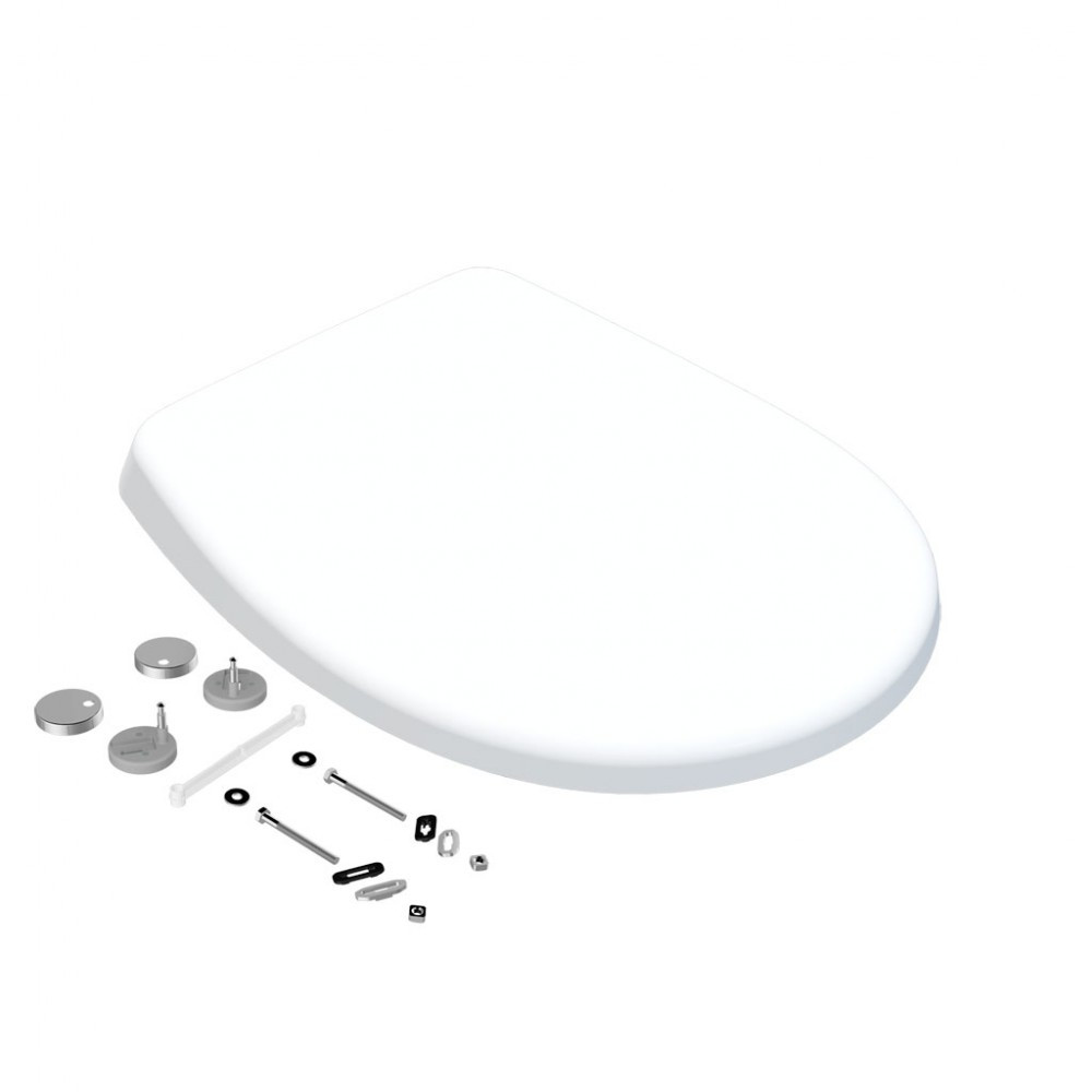 Abattant déclipsable frein de chute plastique thermodur Click & clean blanc