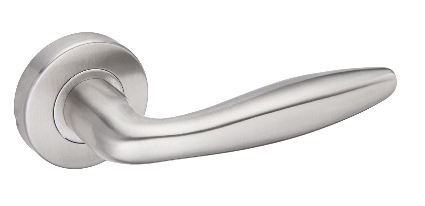 Béquille double JADE semi massive sur rosace bec de cane inox 1594 HERACLES B-INOX-12