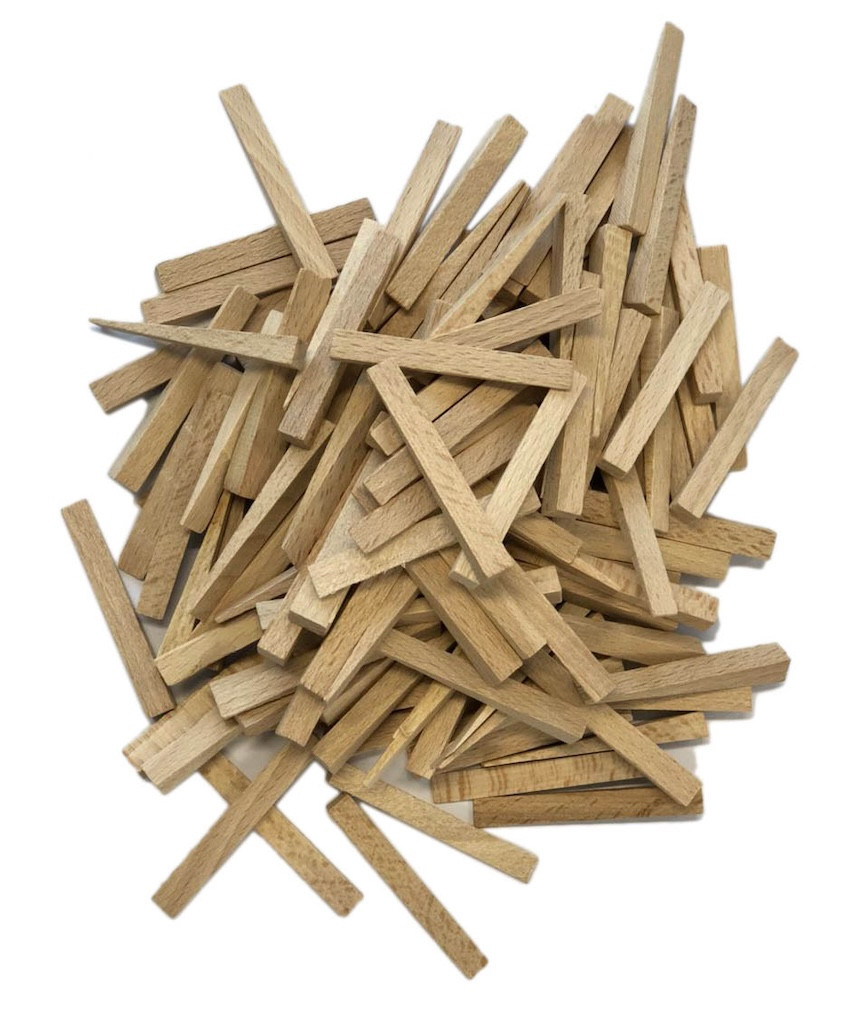 Cales pour carreaux - bois - 250 pièces - 44 x 7 x 0-8,5 mm