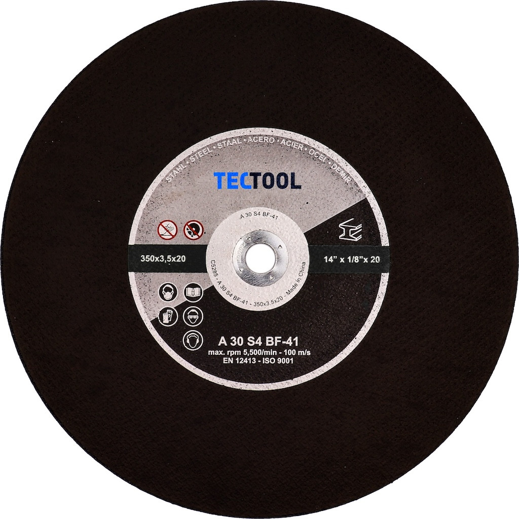 Disque à tronçonner acier Ø350 mm - alésage 20 mm - pour découpe métal