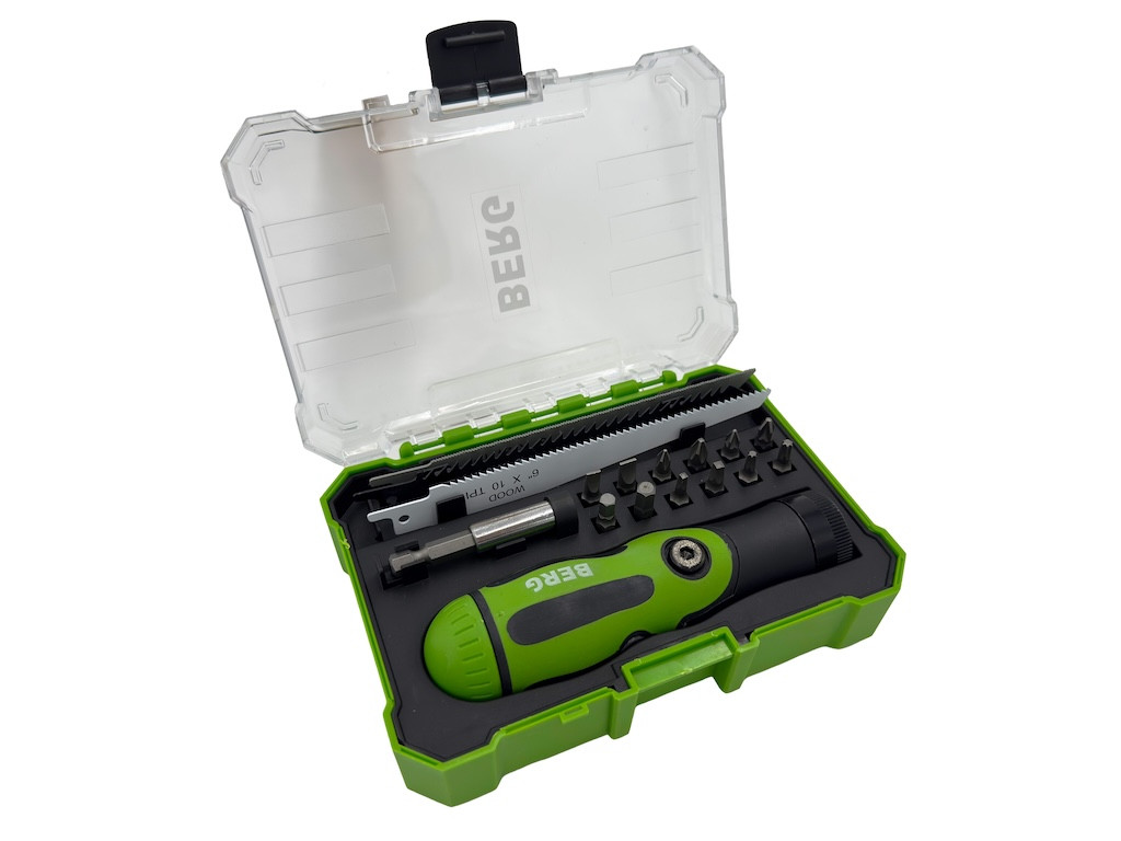 Multitool manuel 17 pièces avec poignée orientable - embouts et lames de scie