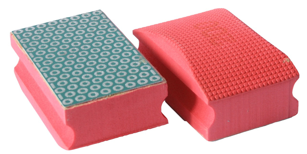 Set de tampons de ponçage manuel diamant - comprenant K50-vert, K100-noir, K200-rouge - 55 x 90 mm