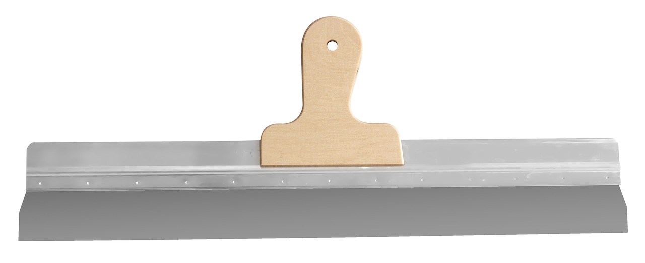 Spatule large en inox - bois - 220x0,4mm