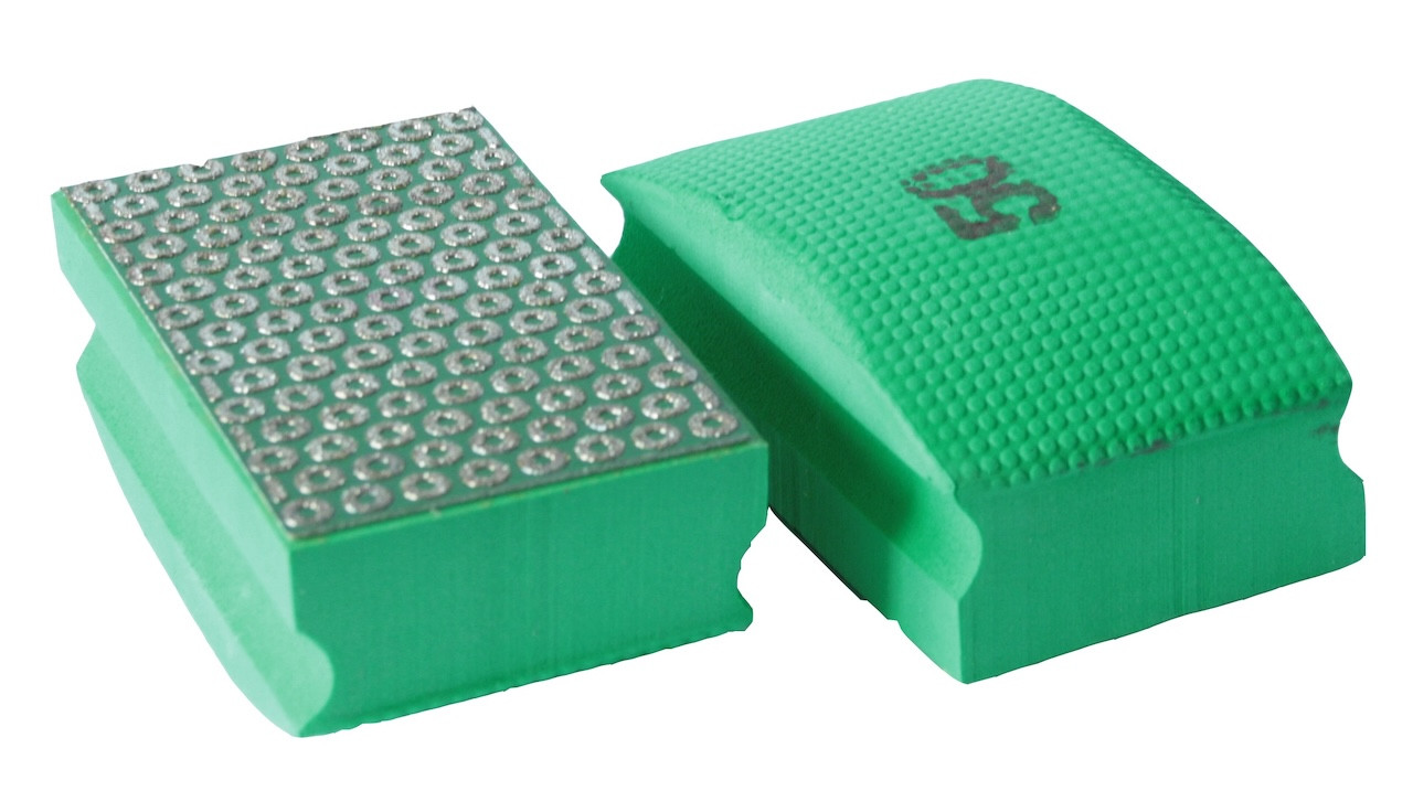 Tampon de ponçage manuel - modèle Bakélite K50 - fixation M14 - Ø100 x 46 mm - vert