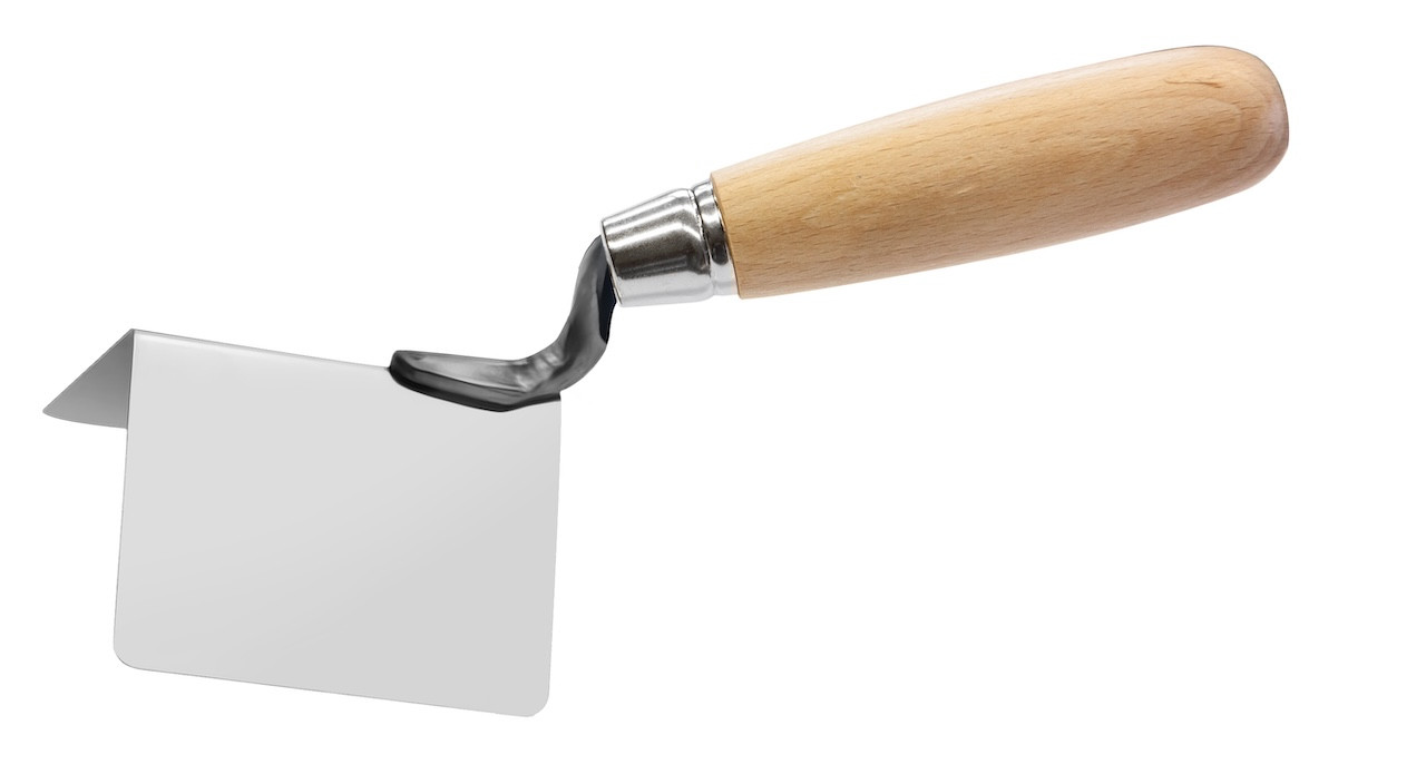 Truelle d'angle extérieur 90° - inox - bois - 80x60mm