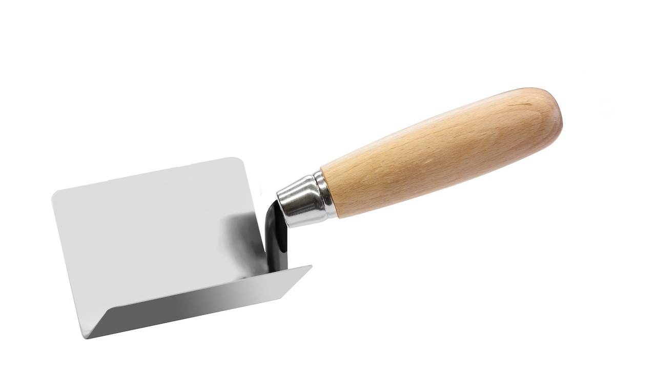 Truelle d'angle intérieur 90° - inox - bois - 80x60mm