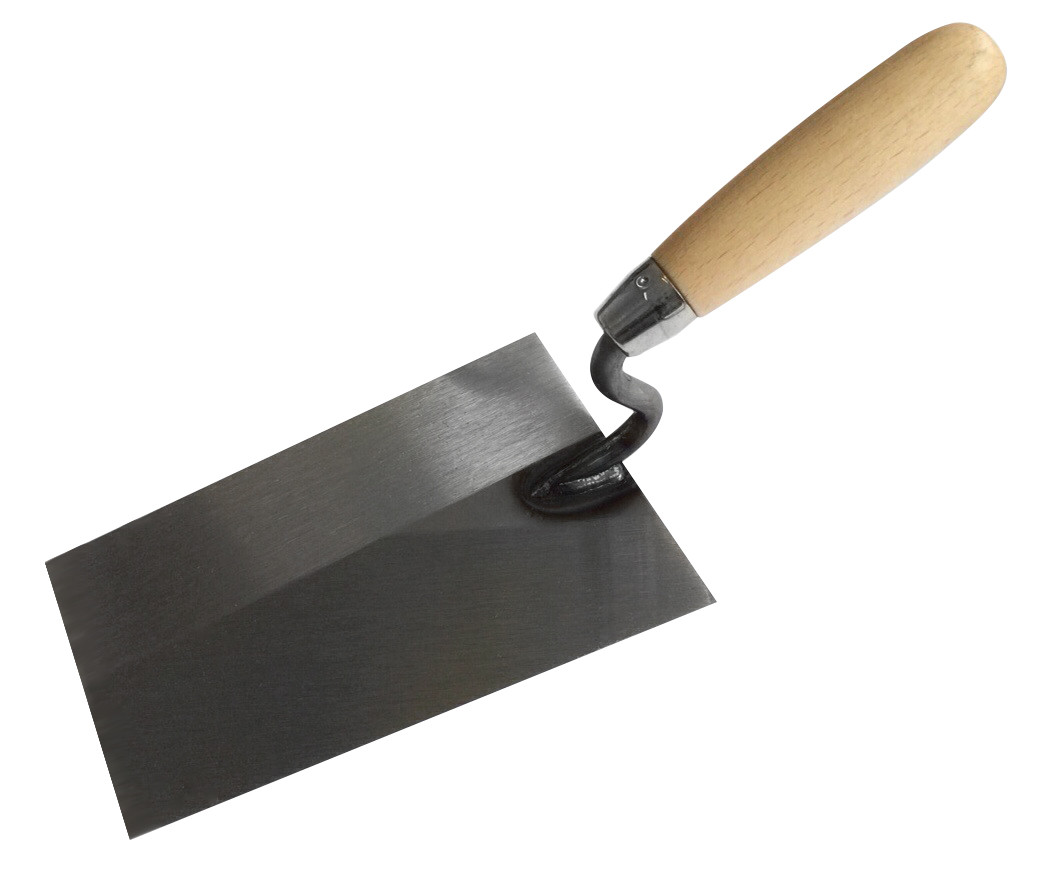 Truelle de maçon - acier - col en S - bois - 160 mm