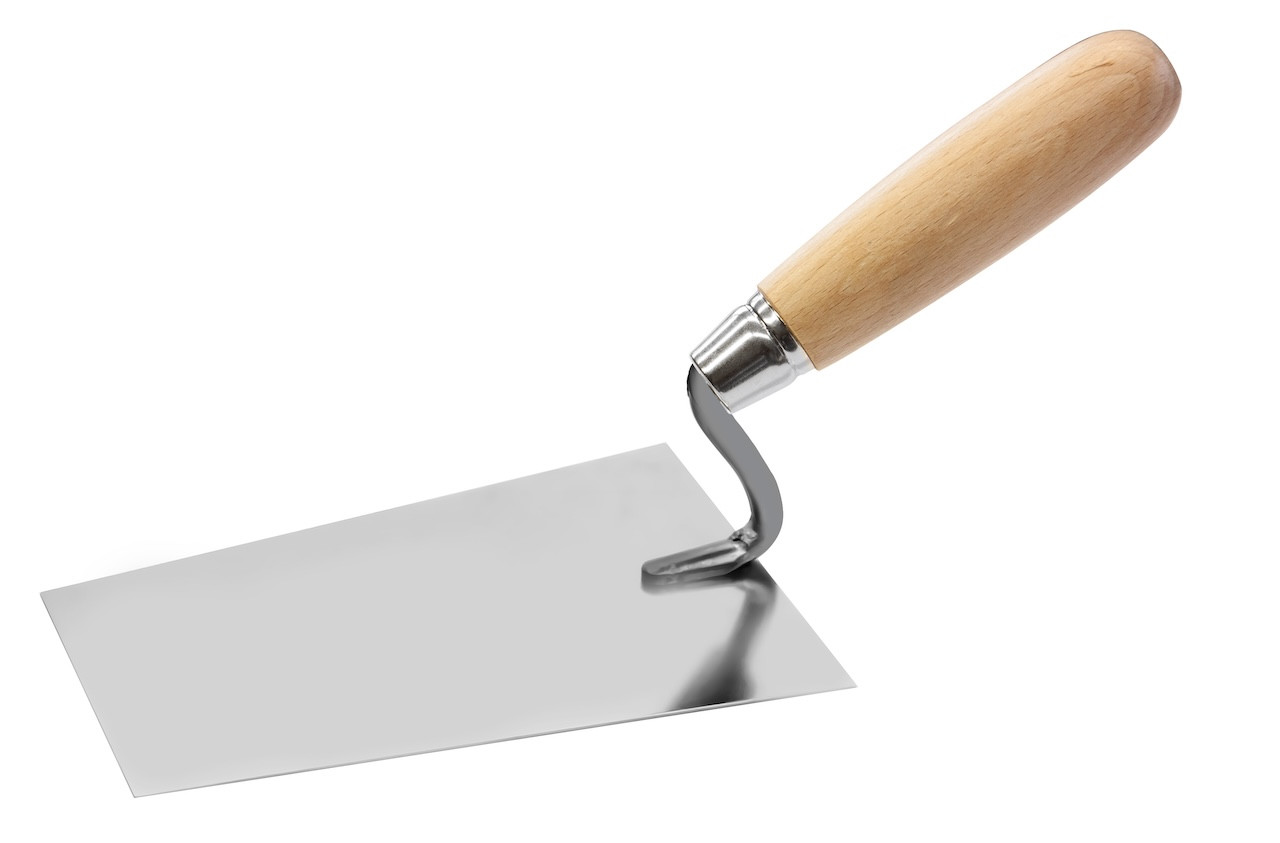 Truelle de maçon - col en S - inox - bois - 180 mm