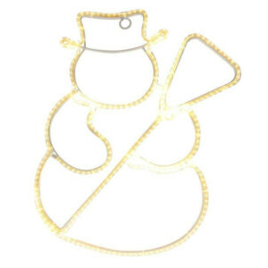 Decor noel lumineux int/ext bonhomme neige h47cm 288 led blanc chaud cable transparent 5m