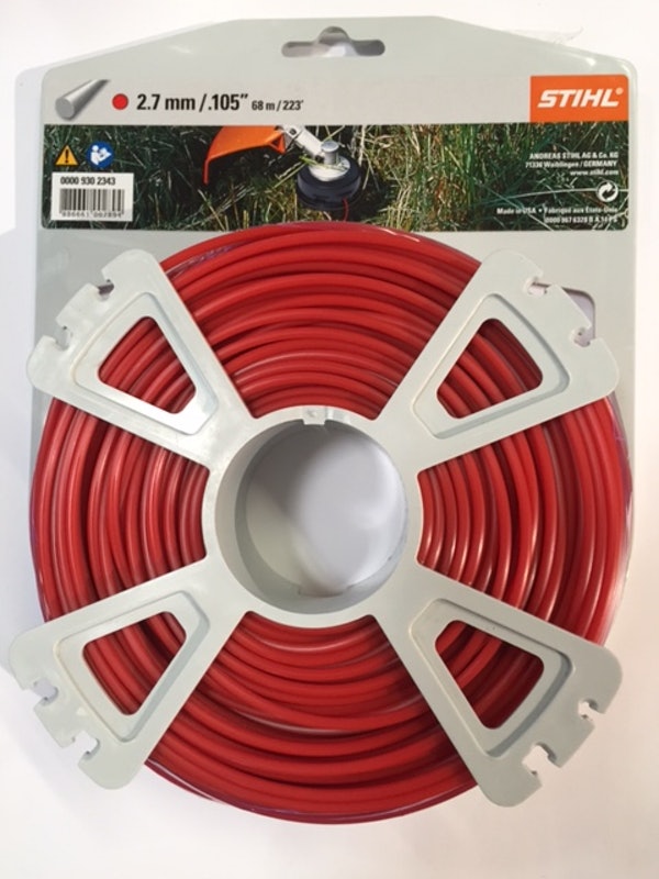 Bobine de fil rond diamètre 2,7 mm longueur 68 m - rouge STIHL 0000-930-2343