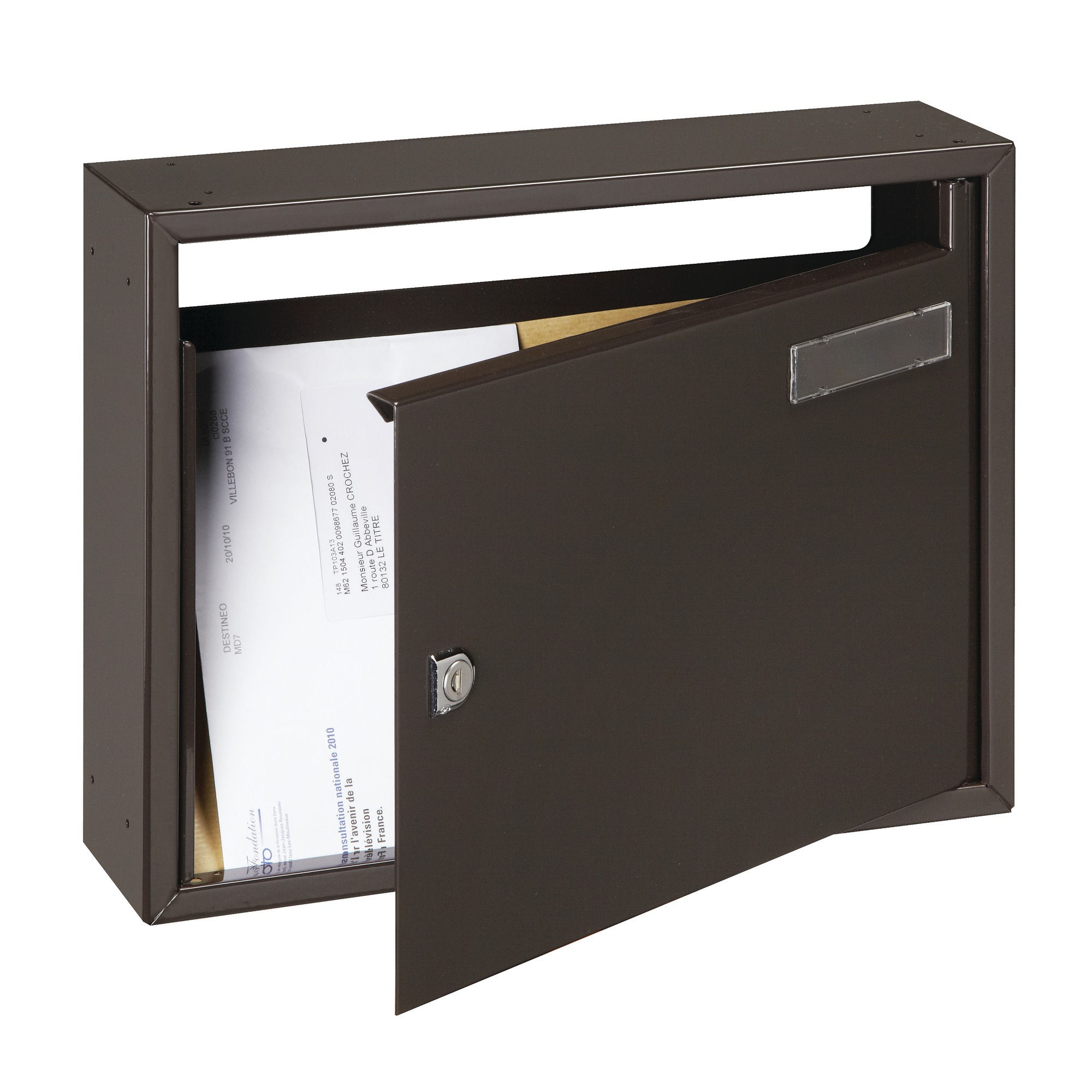 Boite à lettres Commerciale 2 serrure à cylindre laqué marron 400 X 300 mm DECAYEUX 213247