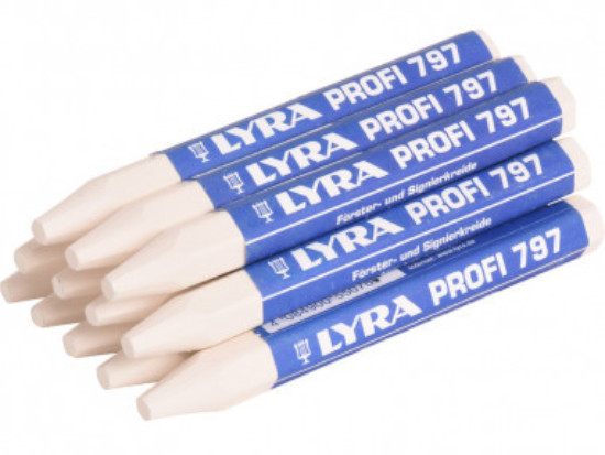 Boîte de 12 craies forestières à l'huile Lyra 797 Profi 120 x 12 mm blanches LYRA L4870001